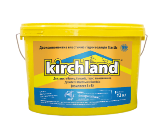 Мастика KIRCHLAND "Двокомпонентна еластична гідроізоляція Elastic" 12 кг